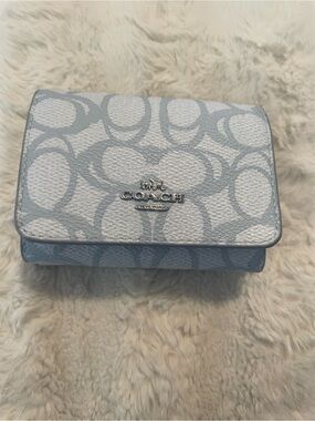 Coach Ice Blue Trifold Wallet